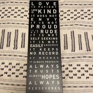 Love is patient, love is kind sign